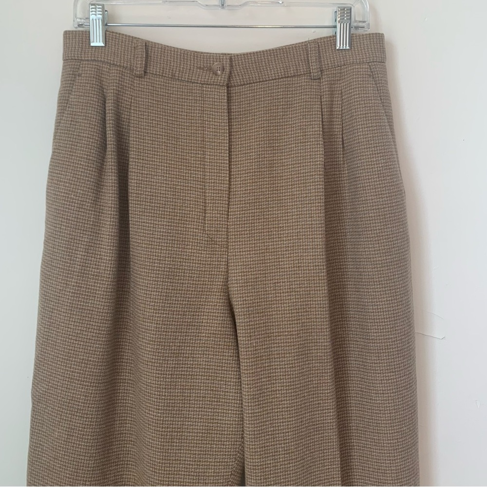 Vintage Pendleton Wool Houndstooth Camel Pants Li… - image 2